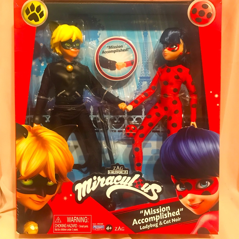 Miraculous Ladybug and Cat Noir Doll Set- Mission Accomplished! Action figures